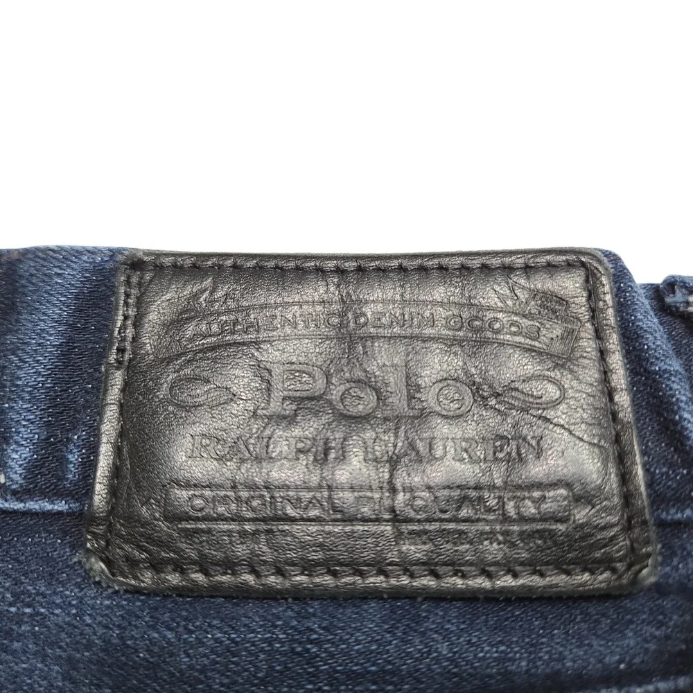 Polo Ralph Lauren Jeans Mens 38x25 Blue Dark Wash Varick Slim Straight Tag 38x30